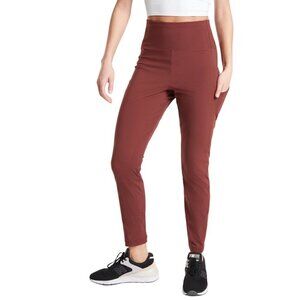 Athleta Trekkie Hybrid Crop Tight Trail Pants Cognac Brown Women's Size 6